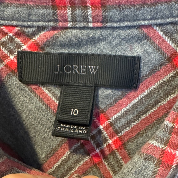 J. Crew Gray and Red Plaid Button-Down Shirt - Picture 2 of 4